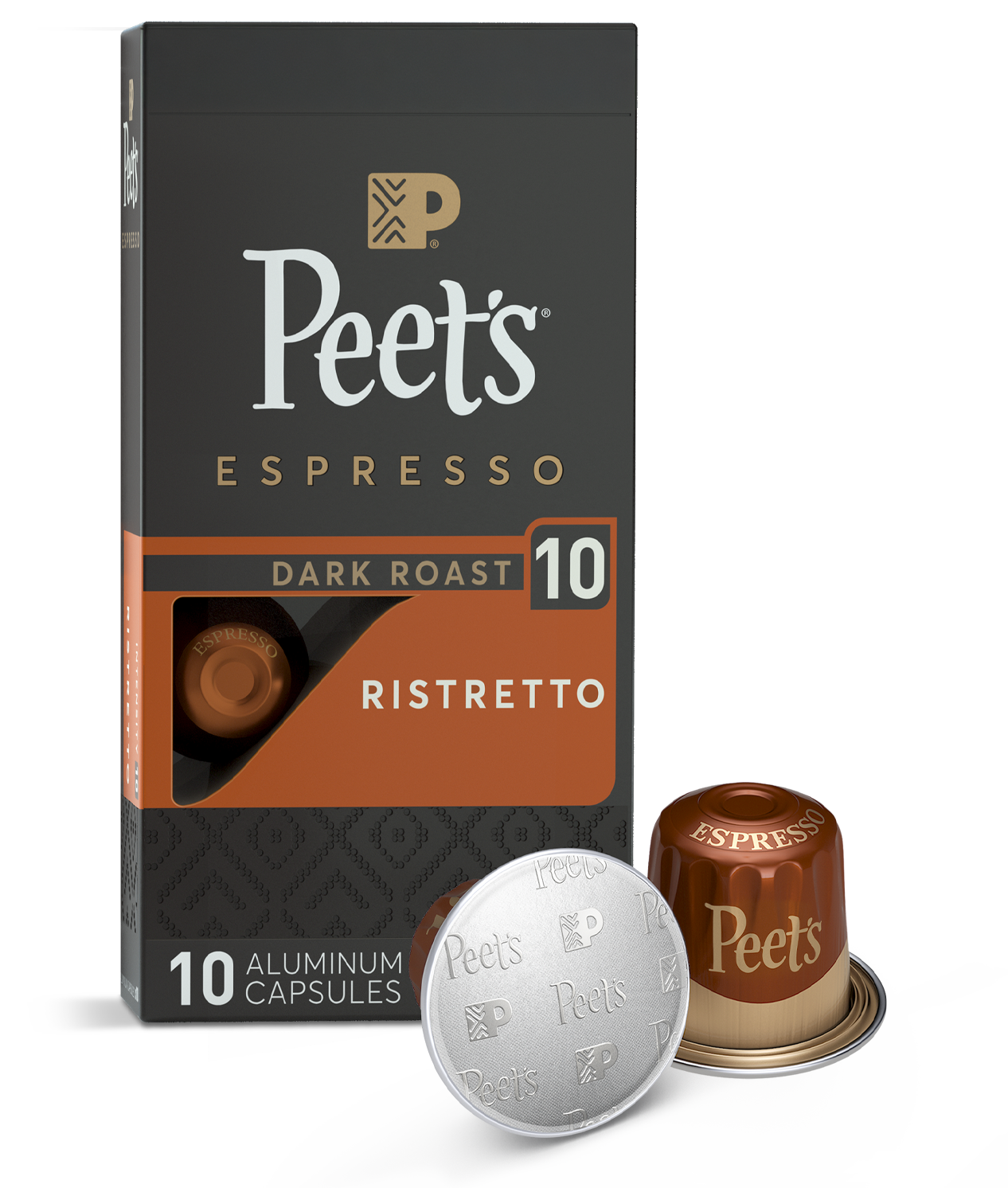 Peet's Coffee Ristretto Nespresso Capsules in a 10 count package